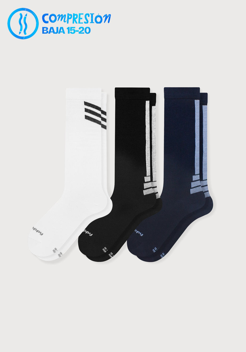 Media Beneficios Compresión 15-20 mmHg Unisex