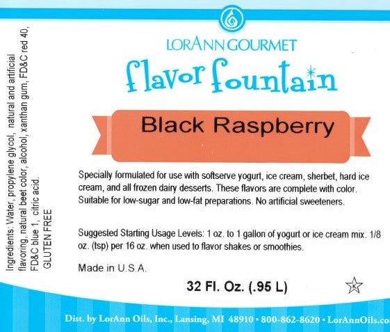 Black Raspberry Flavor Fountain - 4 oz. - 32 oz. - Ice Cream and Beverage Flavors - LorAnn Oils - Canadian Distribution
