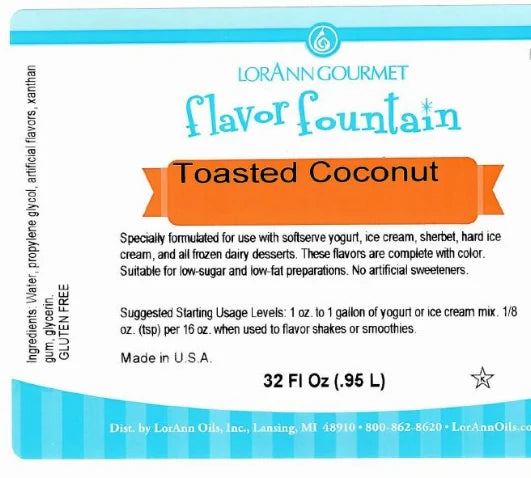 Toasted Coconut Flavor - 4 oz. - 32 oz. - Ice Cream and Beverage Flavors - LorAnn Oils - Canadian Distribution