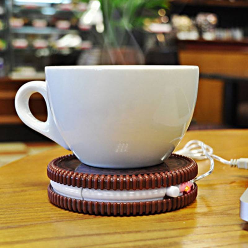Portable Cookie Shape Cup Mat USB Power Supply Cable