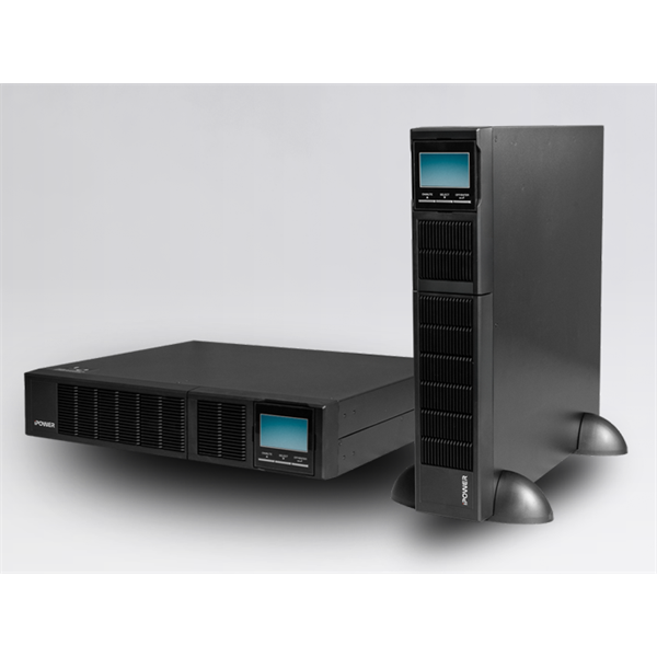 iPOWER UPS, 2000VA, 2000W, 8x IEC C13, SNMP/USB/RS-232, szünetmentes tápegység, LCD kijelző, AVR, online, Rack/Tower (UPS1000-I-RT2KVA-4B)