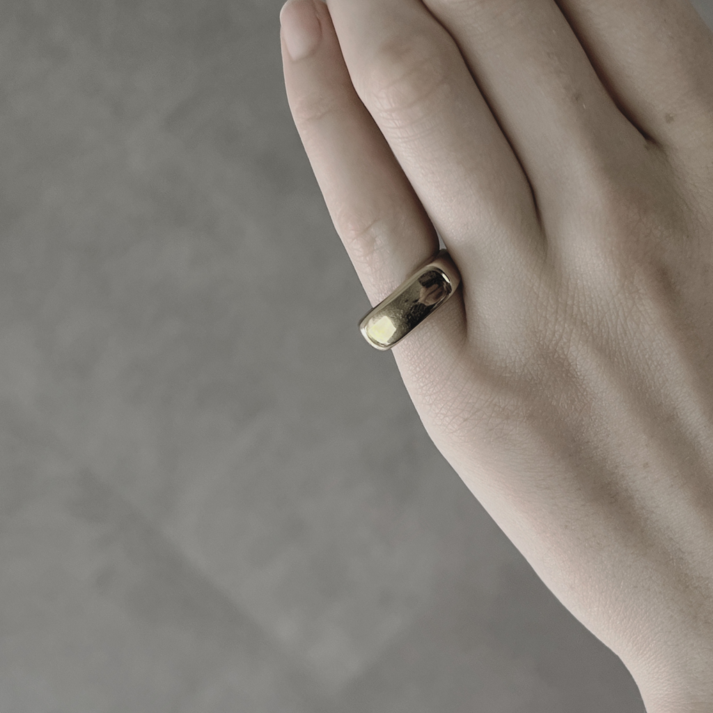 Passion Waterproof Square Ring 18K Gold Plating