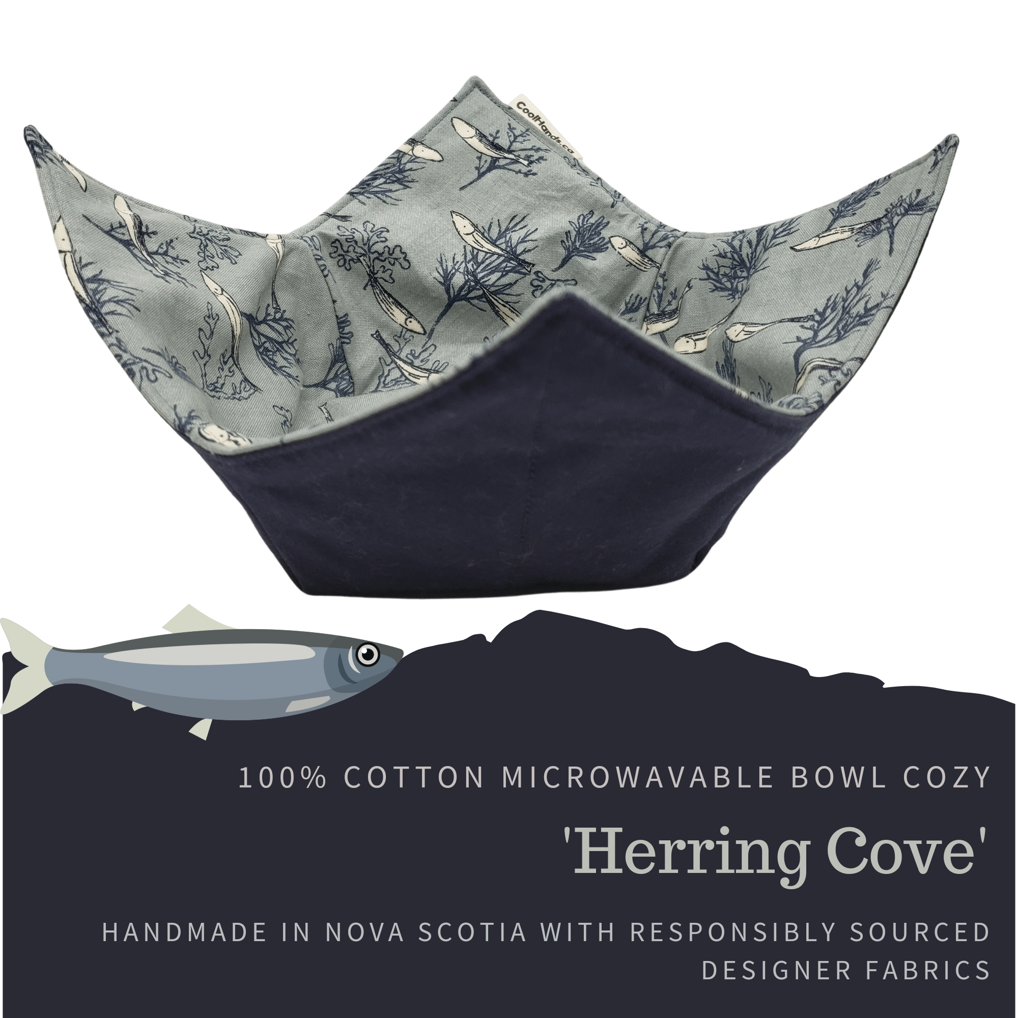 100% Cotton Microwavable Bowl Cozy - Herring Cove