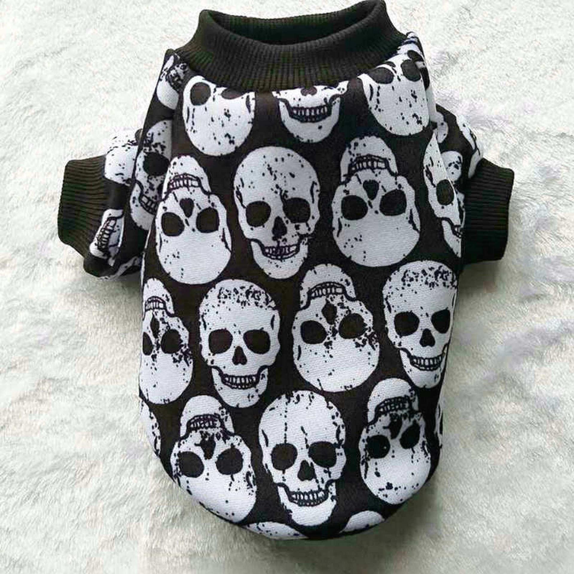 Skull Halloween Pet Clothes: Spooky Ghost Head Vest