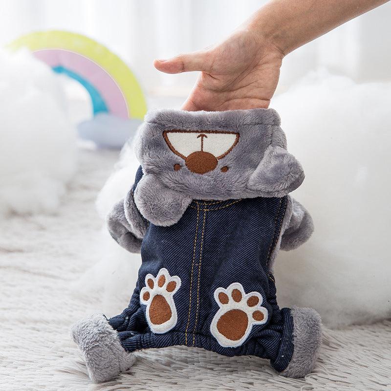 Paw Print Bear Cozy Cotton Padded Pet Clothes