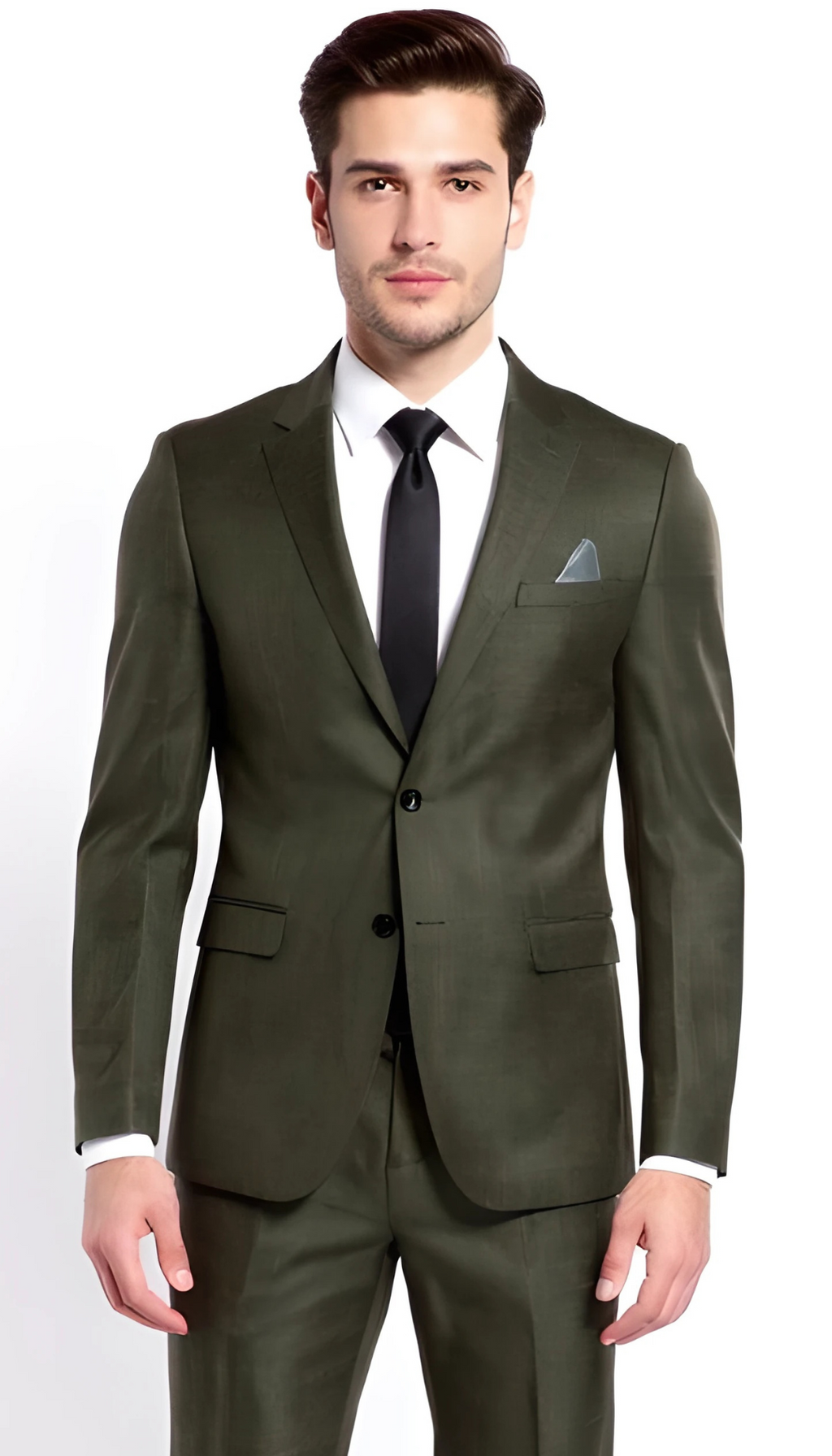 Ferrecci Harwin Mens Hunter Green Textured Tweed Suit.