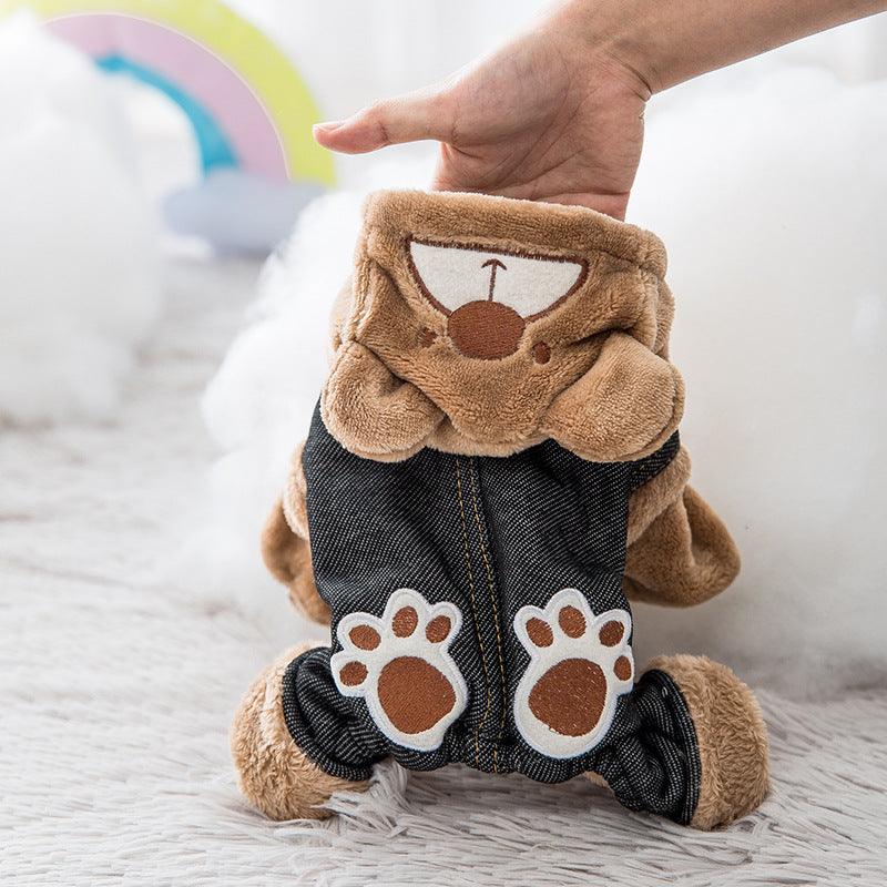 Paw Print Bear Cozy Cotton Padded Pet Clothes