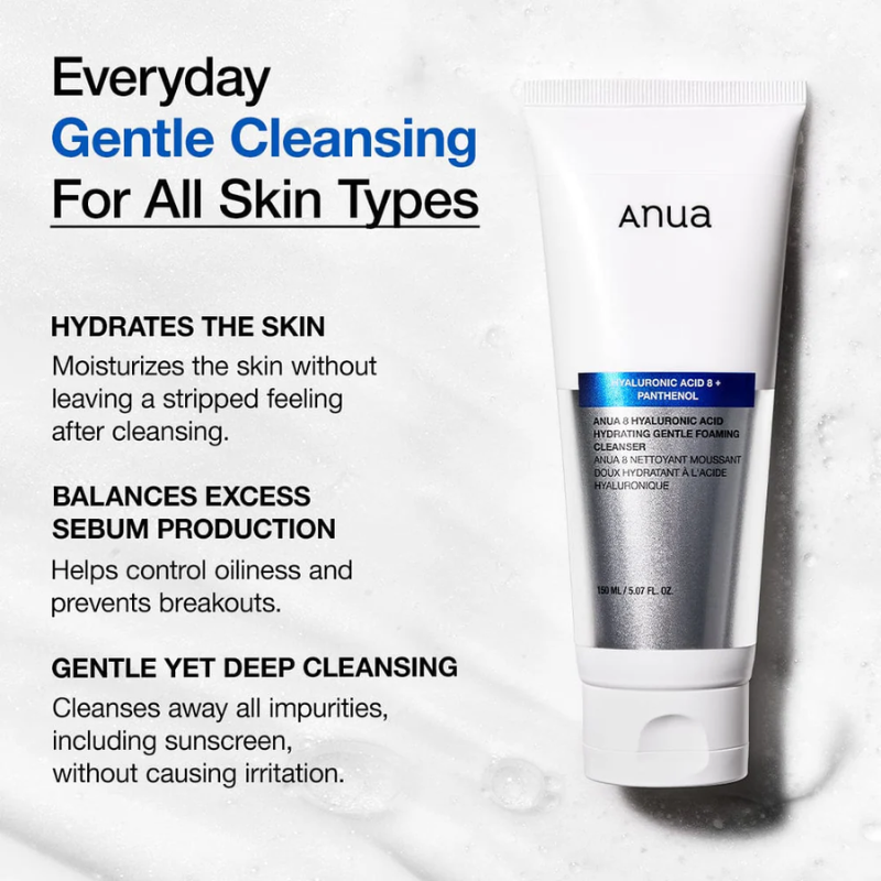 Anua 8 Hyaluronic Acid Hydrating Gentle Foaming Cleanser 150ml