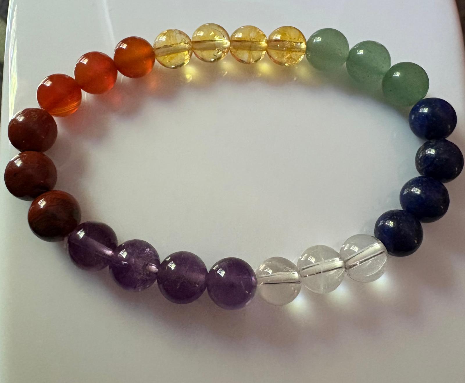 7 Charka Bracelet (8 mm Beads)-0