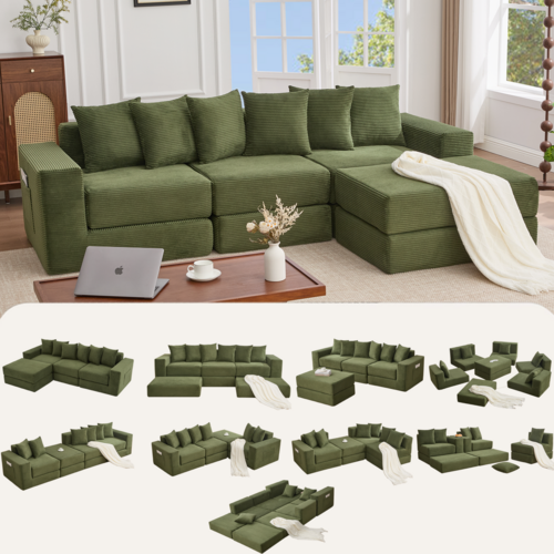 [NEW ARRIVED] [VIDEO PROVIDED]10-in-1 Convertible Sofa Sectional