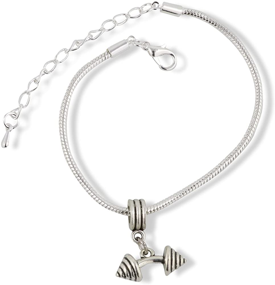 Dumbbell Bracelet Jewelry Jewlry Barbell Fitness Charm Accessories Stuff Gift for Kids Men Women Boys Girls Decor Strength Weight Lifting Bodybuilding Gym Wear Dumbbell Gifts Bent Dumbbell-0