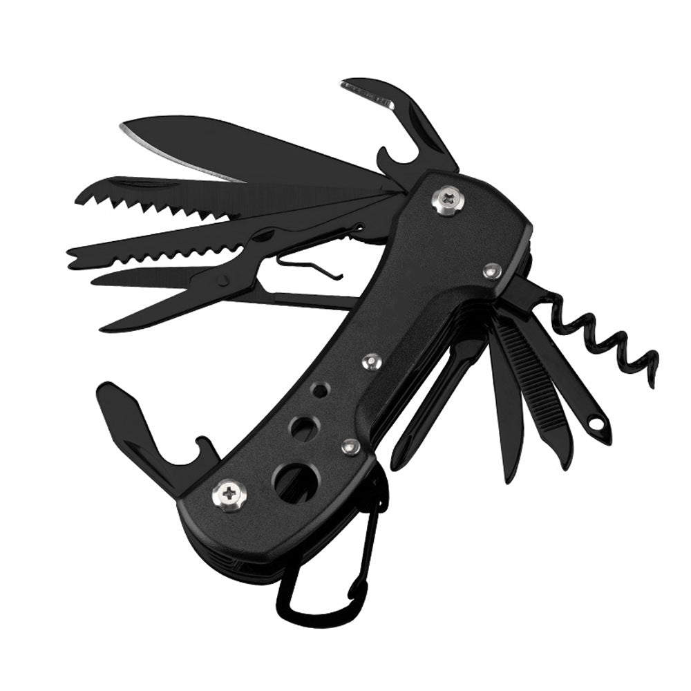 15 Function All in One Mysterious Black Folding Multi Function Pocket Knife