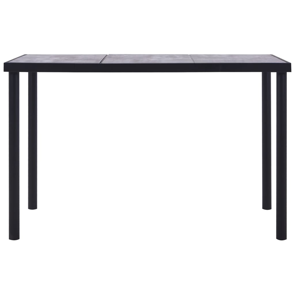 NNEVL Dining Table Black and Concrete Grey 160x80x75 cm MDF