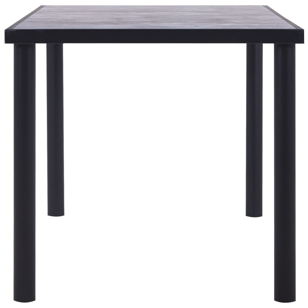 NNEVL Dining Table Black and Concrete Grey 160x80x75 cm MDF
