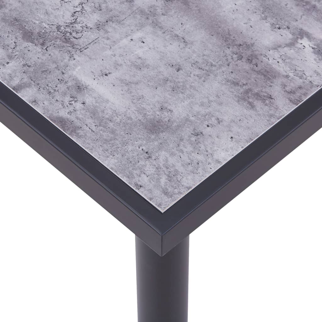 NNEVL Dining Table Black and Concrete Grey 160x80x75 cm MDF