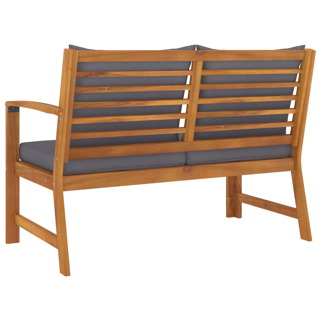 NNEVL Garden Bench 114.5 cm with Dark Grey Cushion Solid Acacia Wood