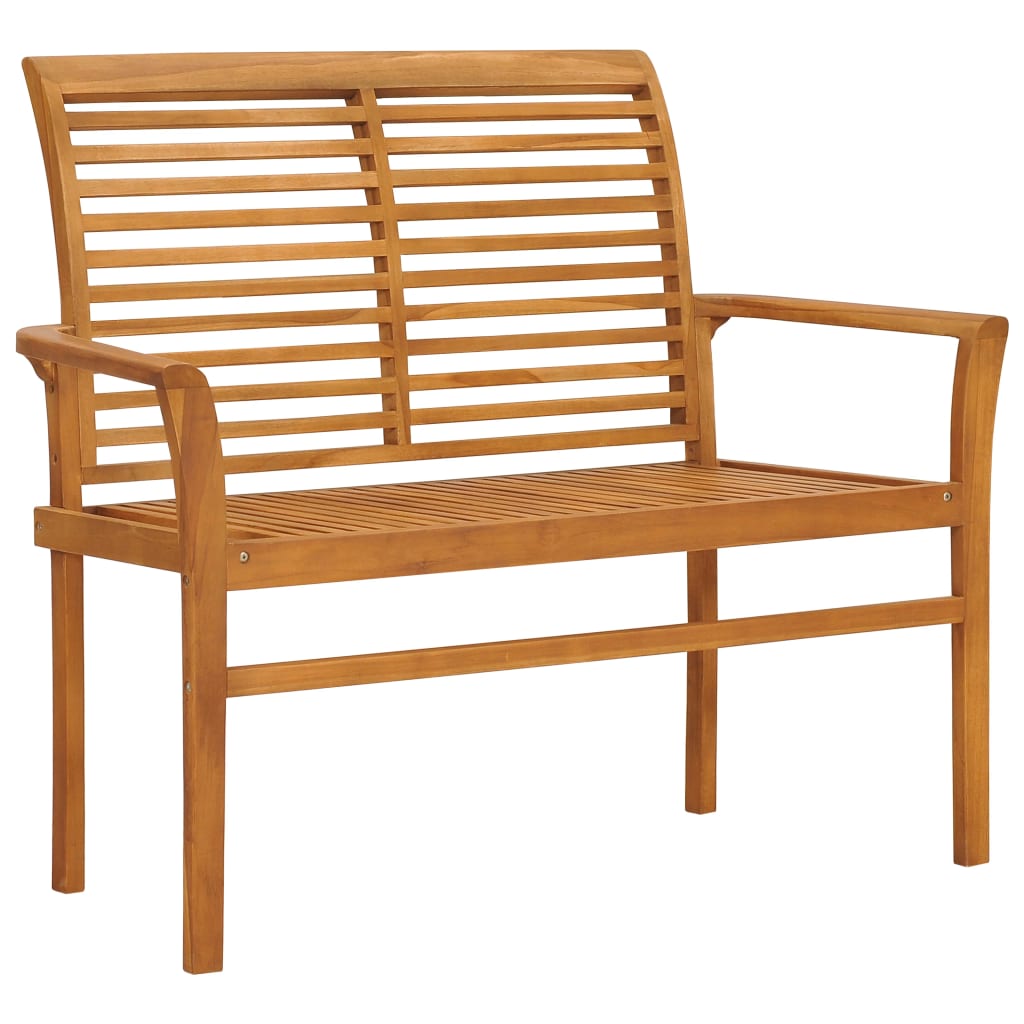 NNEVL Garden Bench with Cream Cushion 112 cm Solid Teak Wood