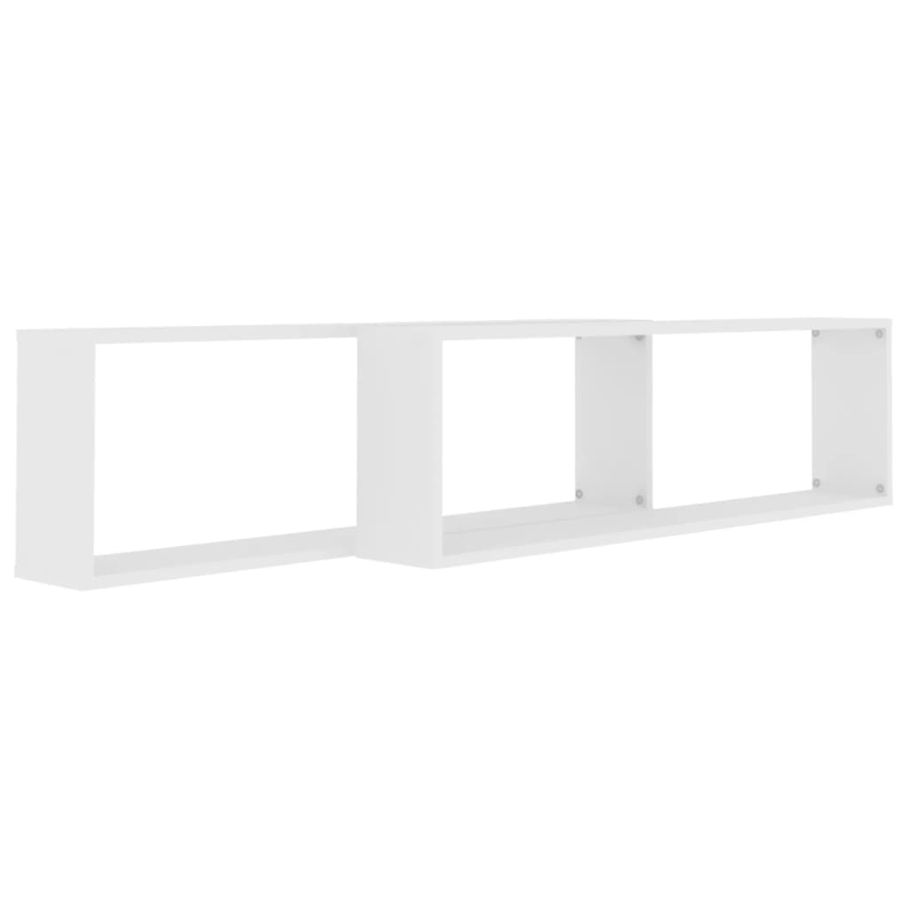 NNEVL Wall Cube Shelves 2 pcs White 100x15x30 cm Chipboard