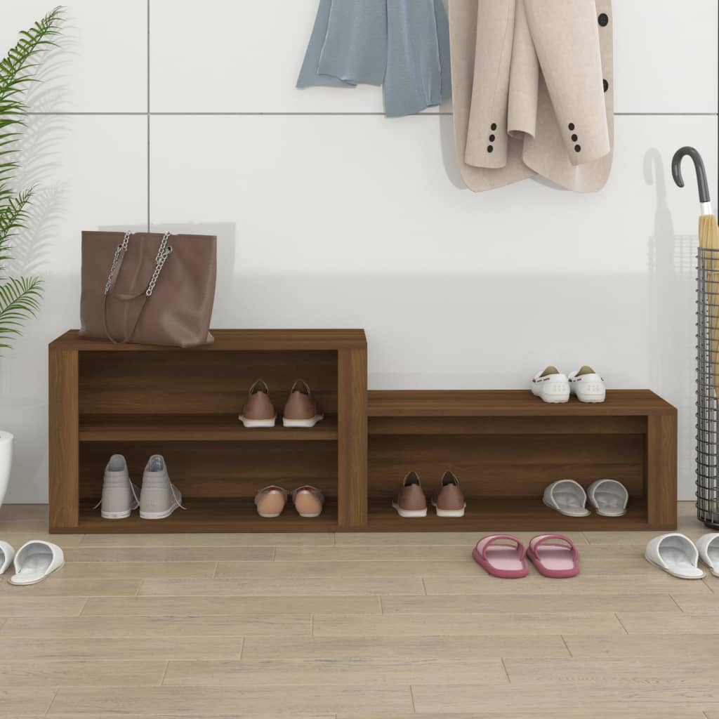 NNEVL Shoe Cabinet Brown Oak 150x35x45 cm Engineered Wood