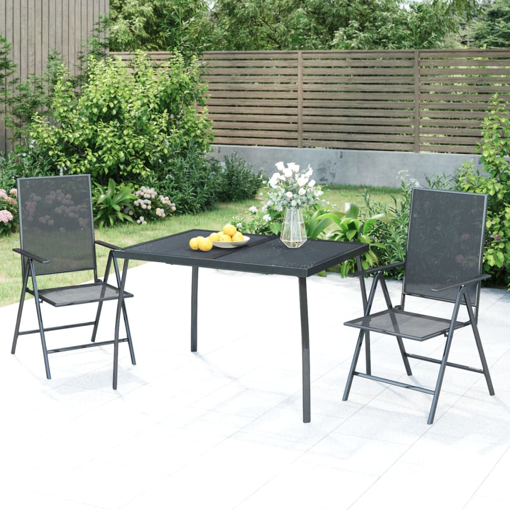 NNEVL Garden Table Anthracite 110x80x72 cm Steel Mesh