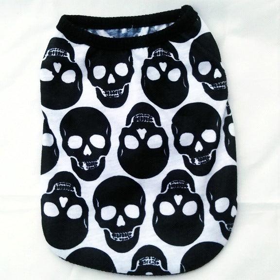 Skull Halloween Pet Clothes: Spooky Ghost Head Vest