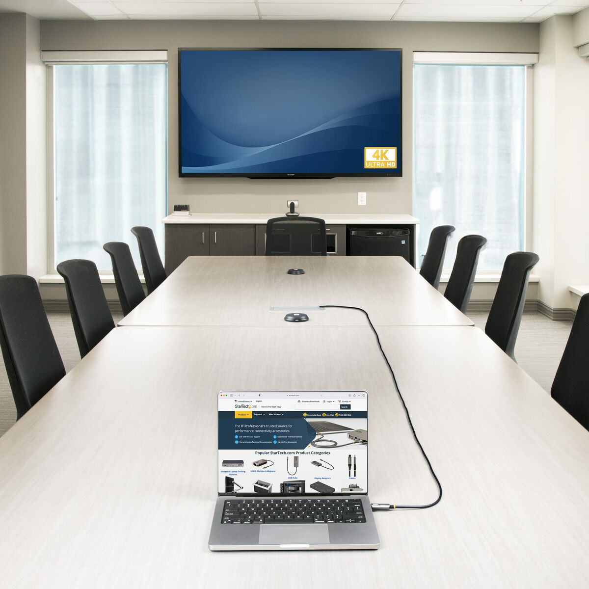 USB Cable Startech 145B-USBC-HDMI4K-AOC Black