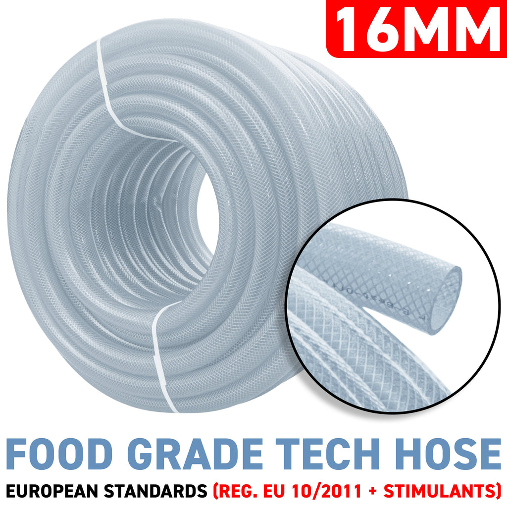 16mm Braided PVC Tech Hose, 1.9mm Wall Thickness