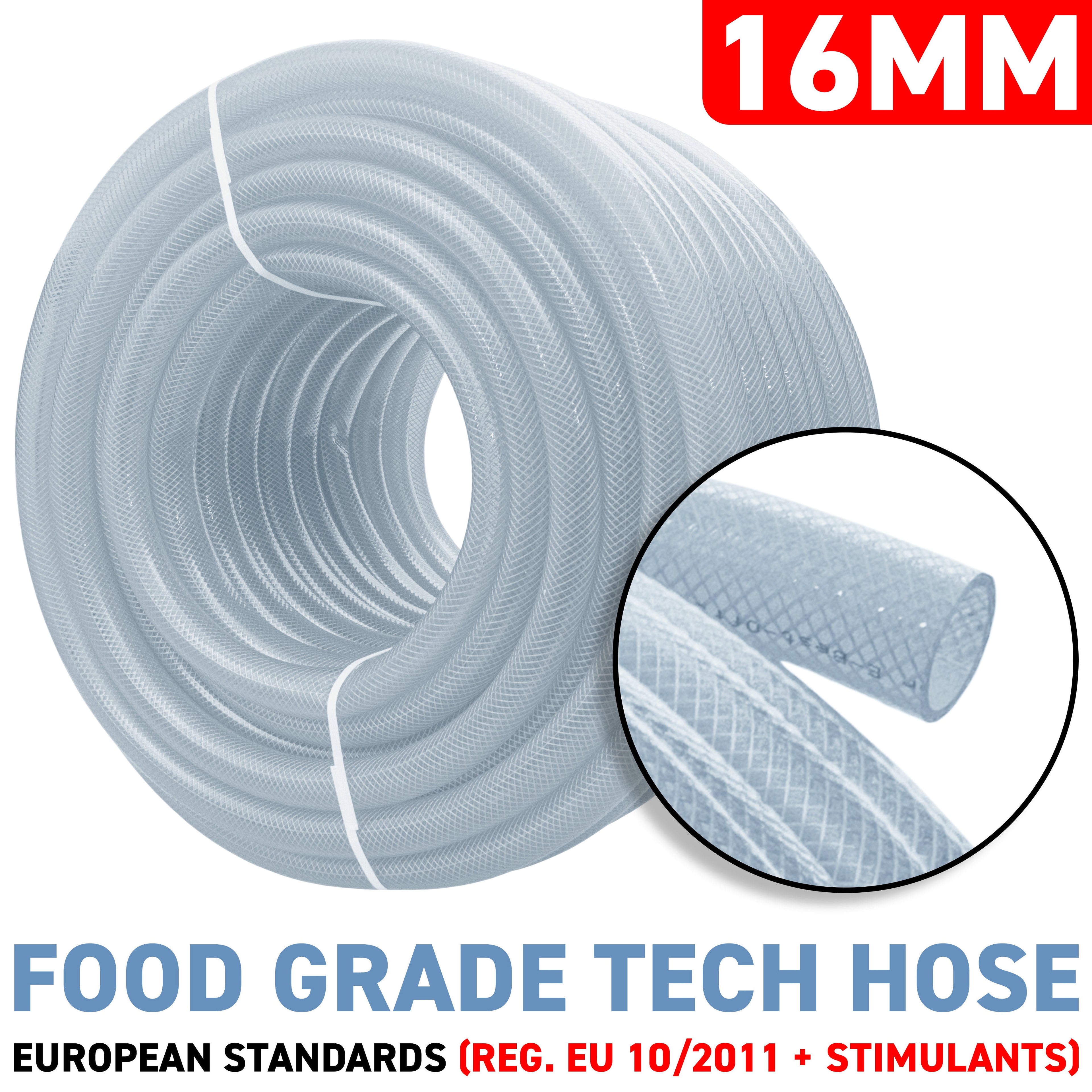 16mm Braided PVC Tech Hose, 1.9mm Wall Thickness