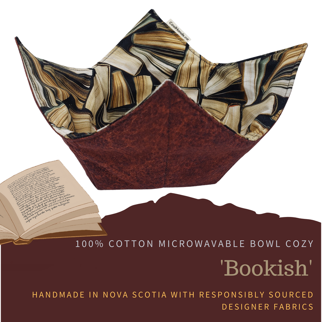 100% Cotton Microwavable Bowl Cozy - Bookish
