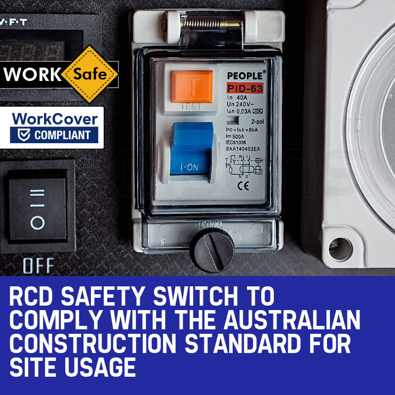 NNEMB 8.4kW Peak 6kW Rated Generator Single-Phase Petrol-Portable RCD