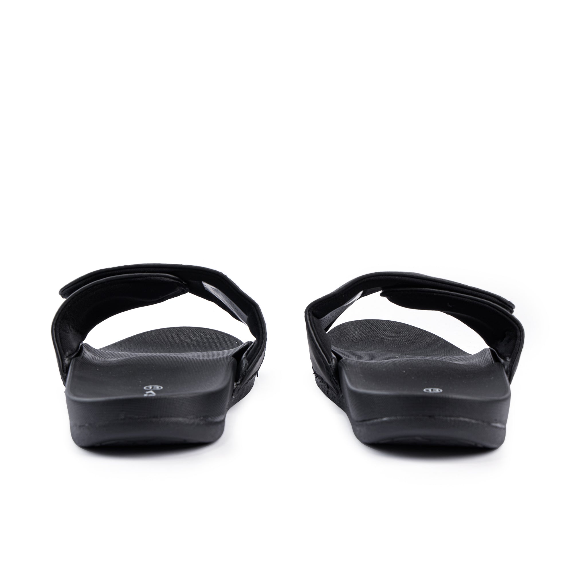 Laze Mens Adjustable V Strap Slides - BLACK