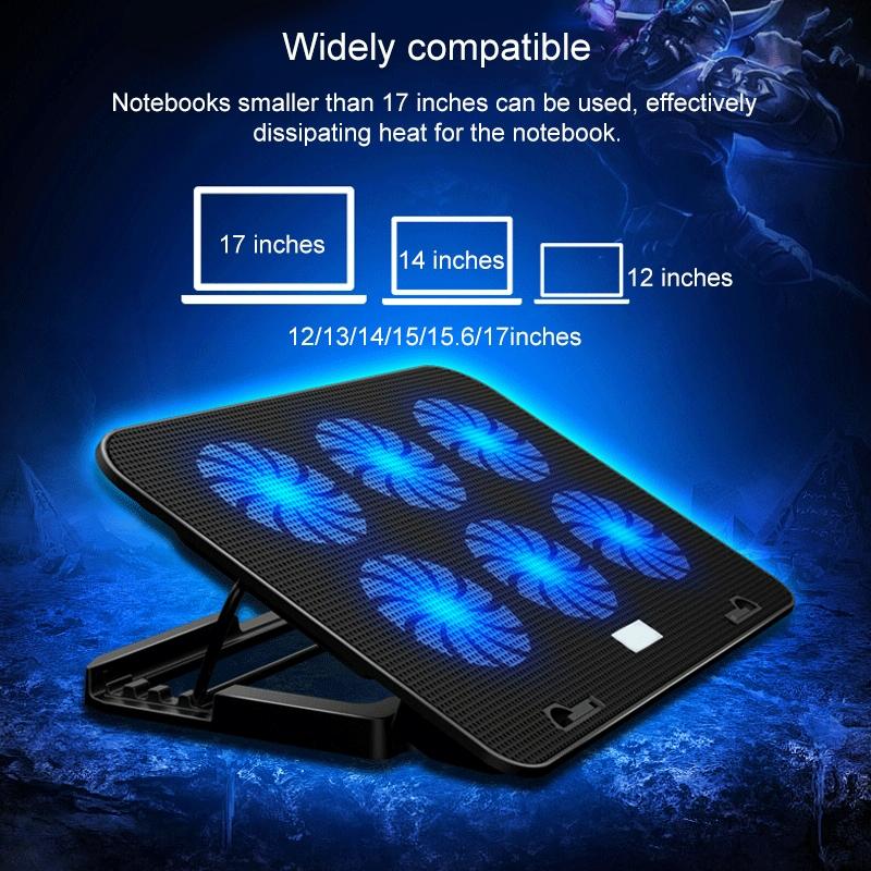 NNEIDS Silent Six-Fan Cooling Rack For Notebook Computers