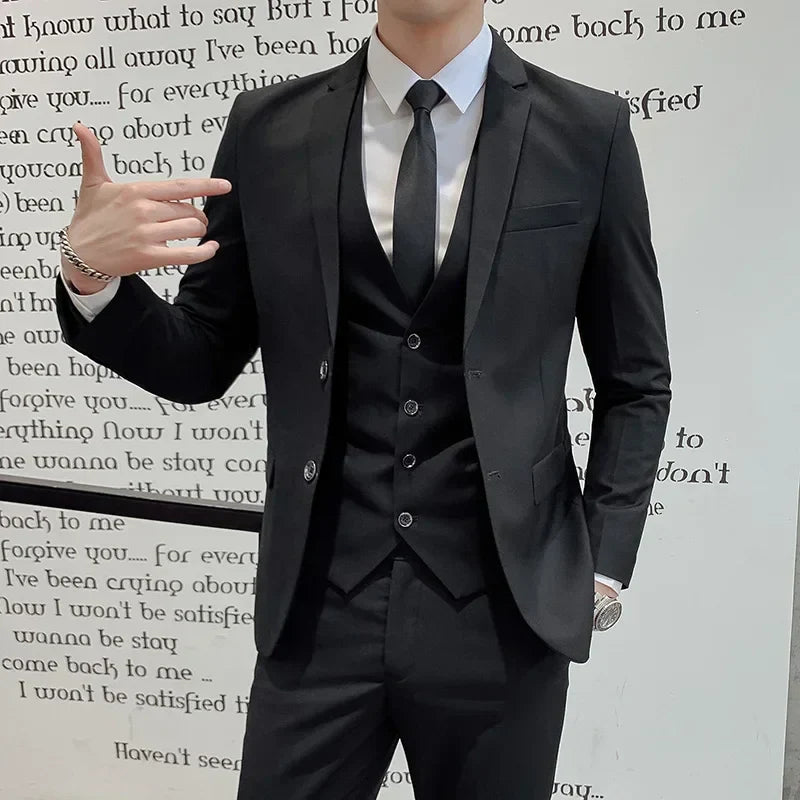 NNEOBA Mens Business Suit Set Blazer (Black)