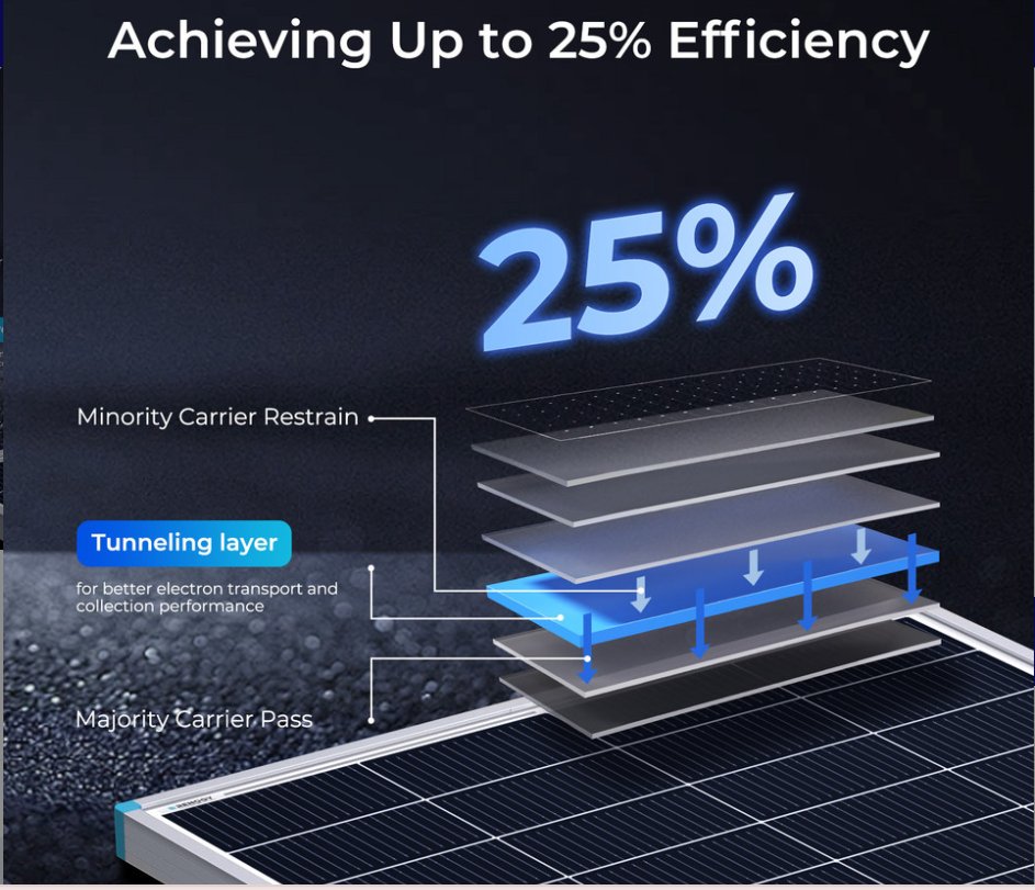 Renogy 16BB N-Type 195 Watt Solar Panel