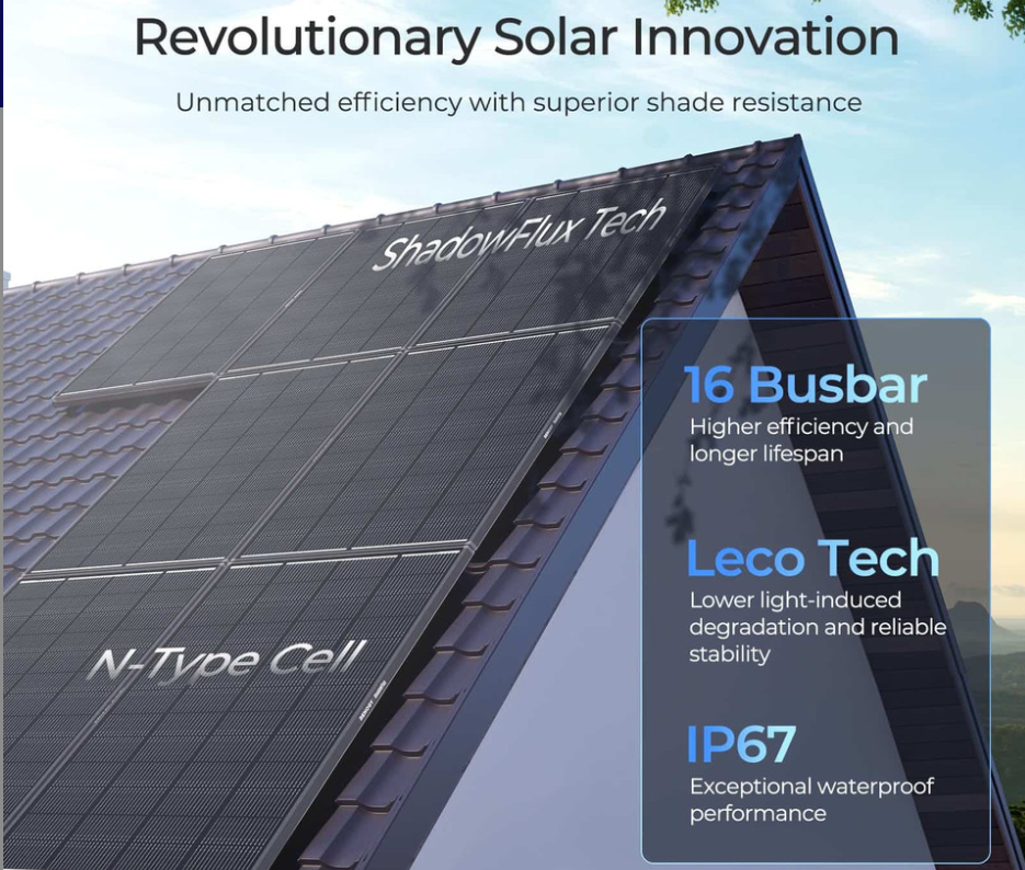 195W ShadowFlux Anti-shading N-Type Solar Panel