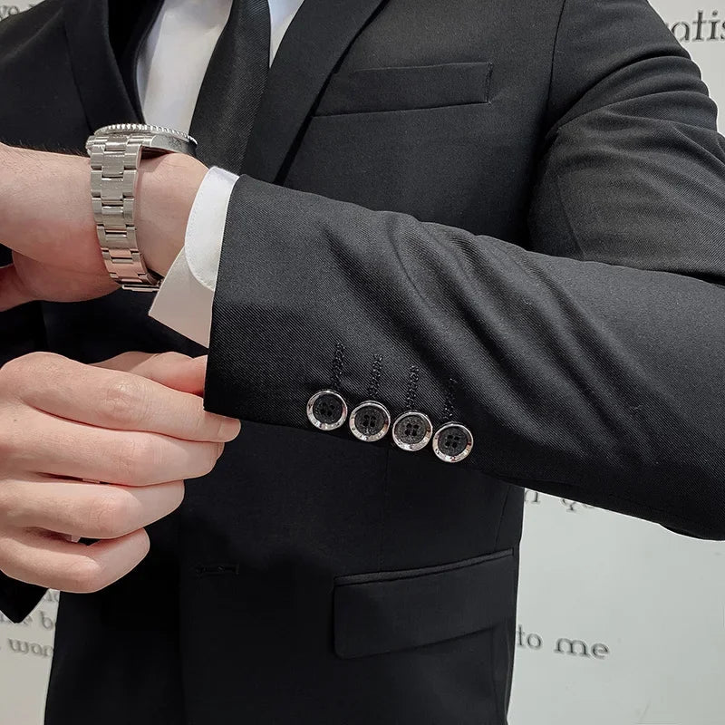 NNEOBA Mens Business Suit Set Blazer (Black)