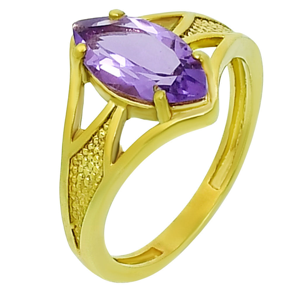 18K Gold Over Brass Marquise Shape Colorful Stone Ring Fashion Jewelry TGR1002 RM-1727