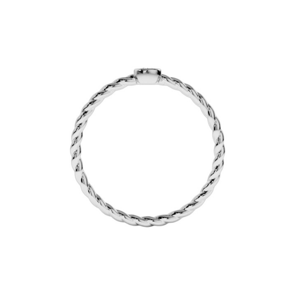 14K Solid Gold Diamond Twisted Bezel Setting Fashion Ring For Women