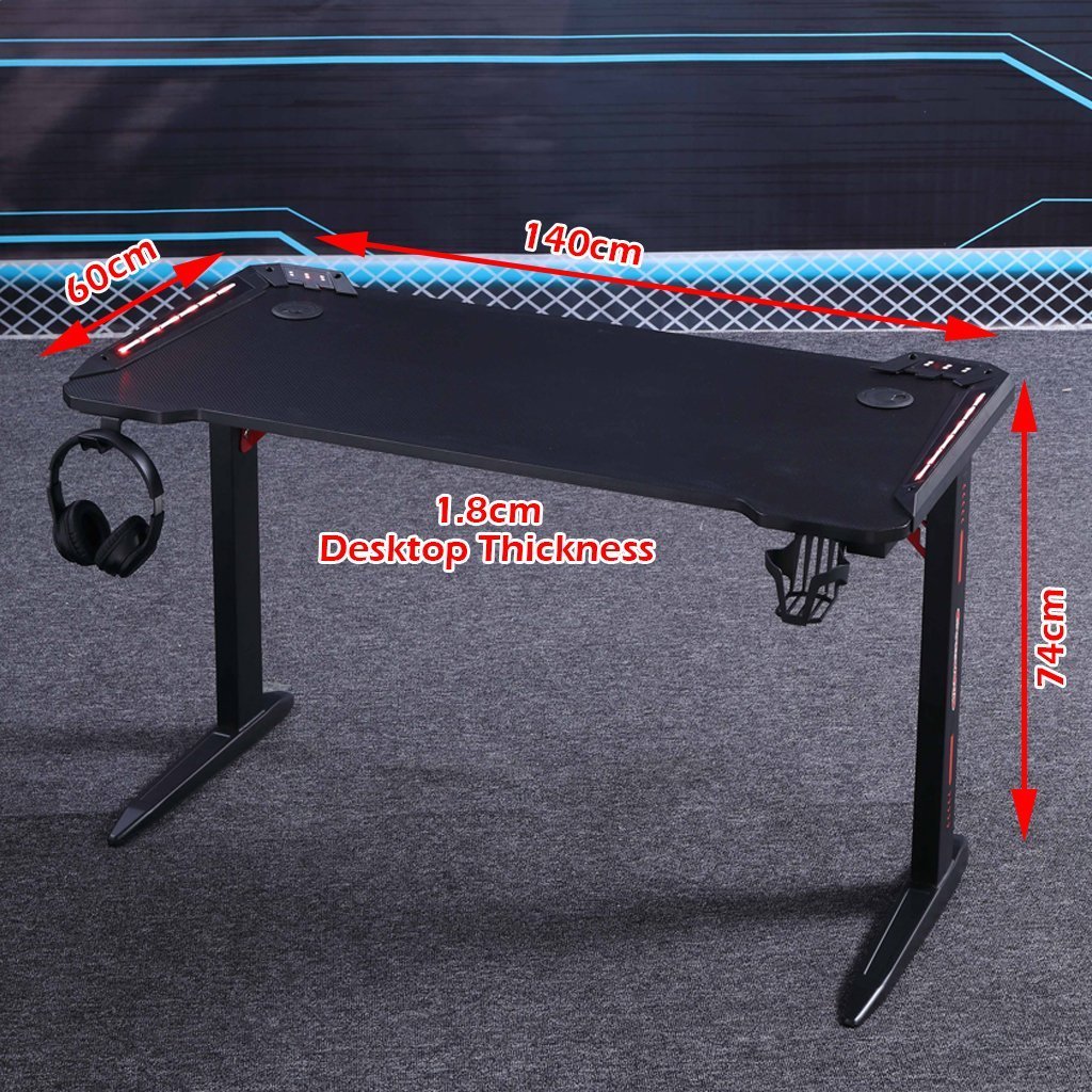 NNEDSZ D2105 140cm Gaming Desk Desktop PC Computer Desks Desktop Racing Table Office Laptop Home AU