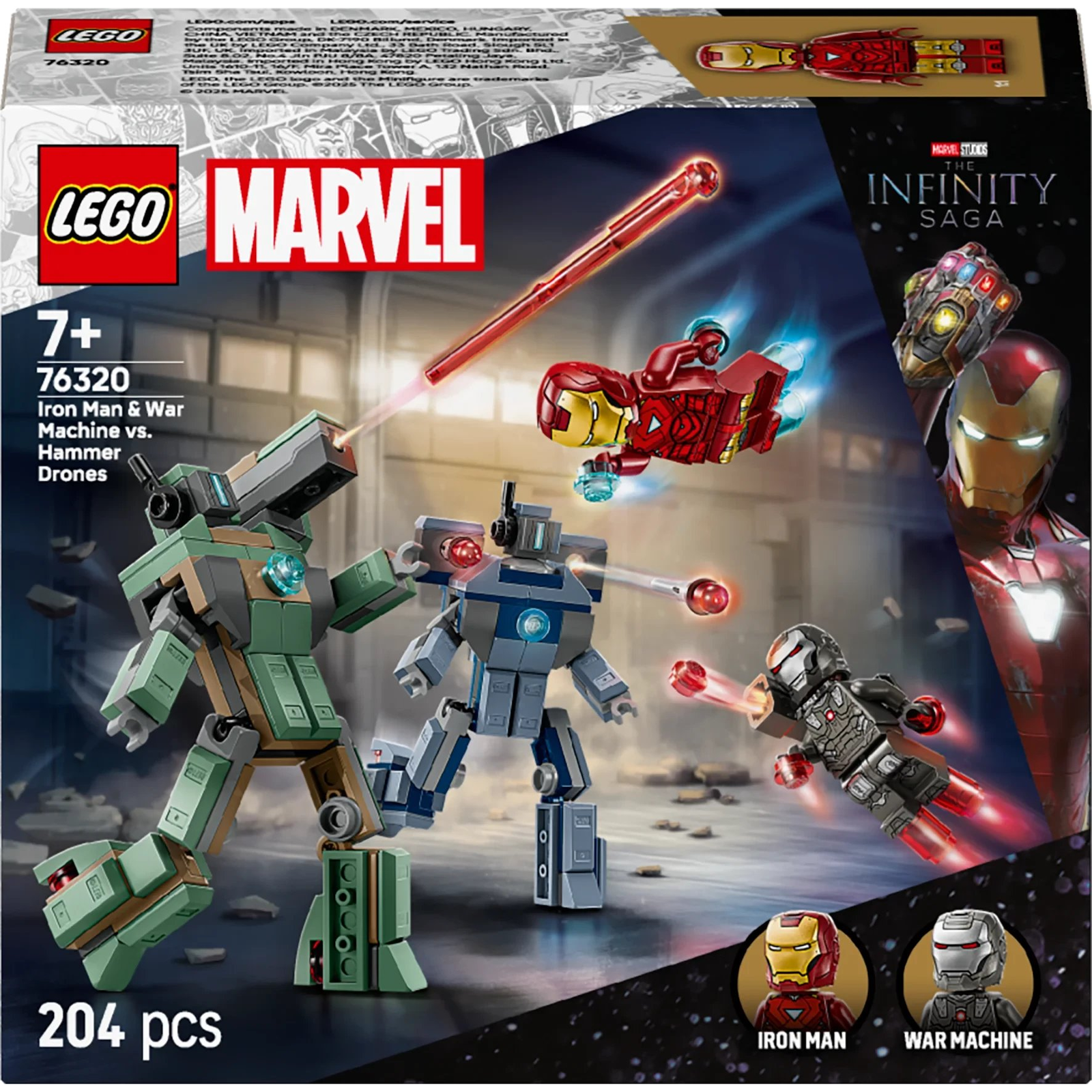 LEGO MARVEL IRON MAN AND WAR MACHINE VS HAMMER DRONES 76320 (76320)
