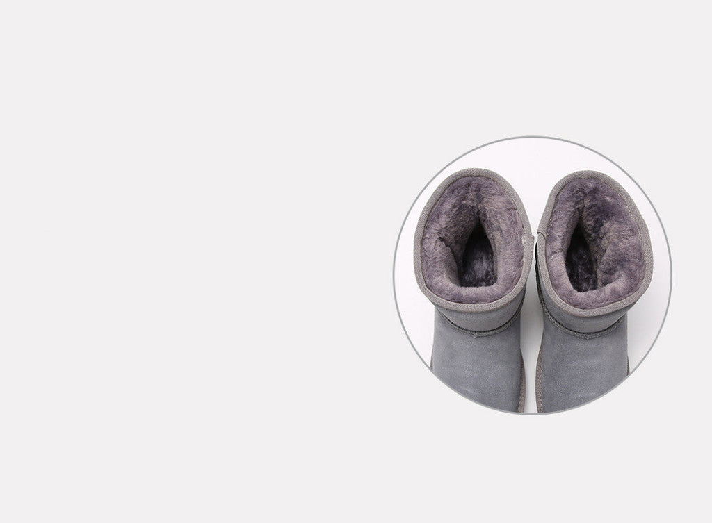 New Flat Bottom Medium Cotton Shoes Plush Snow Boots For Women