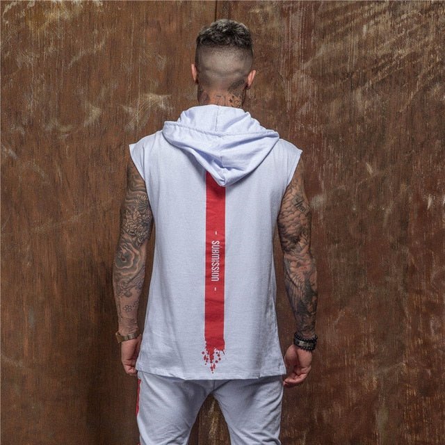 Bodybuilding Stringer Tank Top with hooded Mens Gyms Clothing Fitness Mens Sleeveless Vests Cotton Singlets Muscle Sports vest