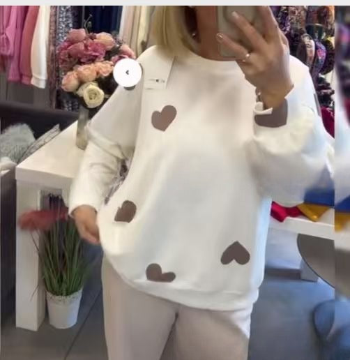 Fashion Women's Wear Love Long Sleeve Knitted Sweater