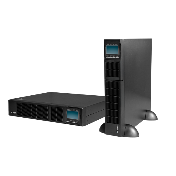 iPOWER UPS, 3000VA, 3000W, 8x C13 + 1x C19, SNMP/USB/RS-232,szünetmentes tápegység, LCD kijelző, AVR, online, Rack/Tower (UPS1000-I-RT3KVA-6B)