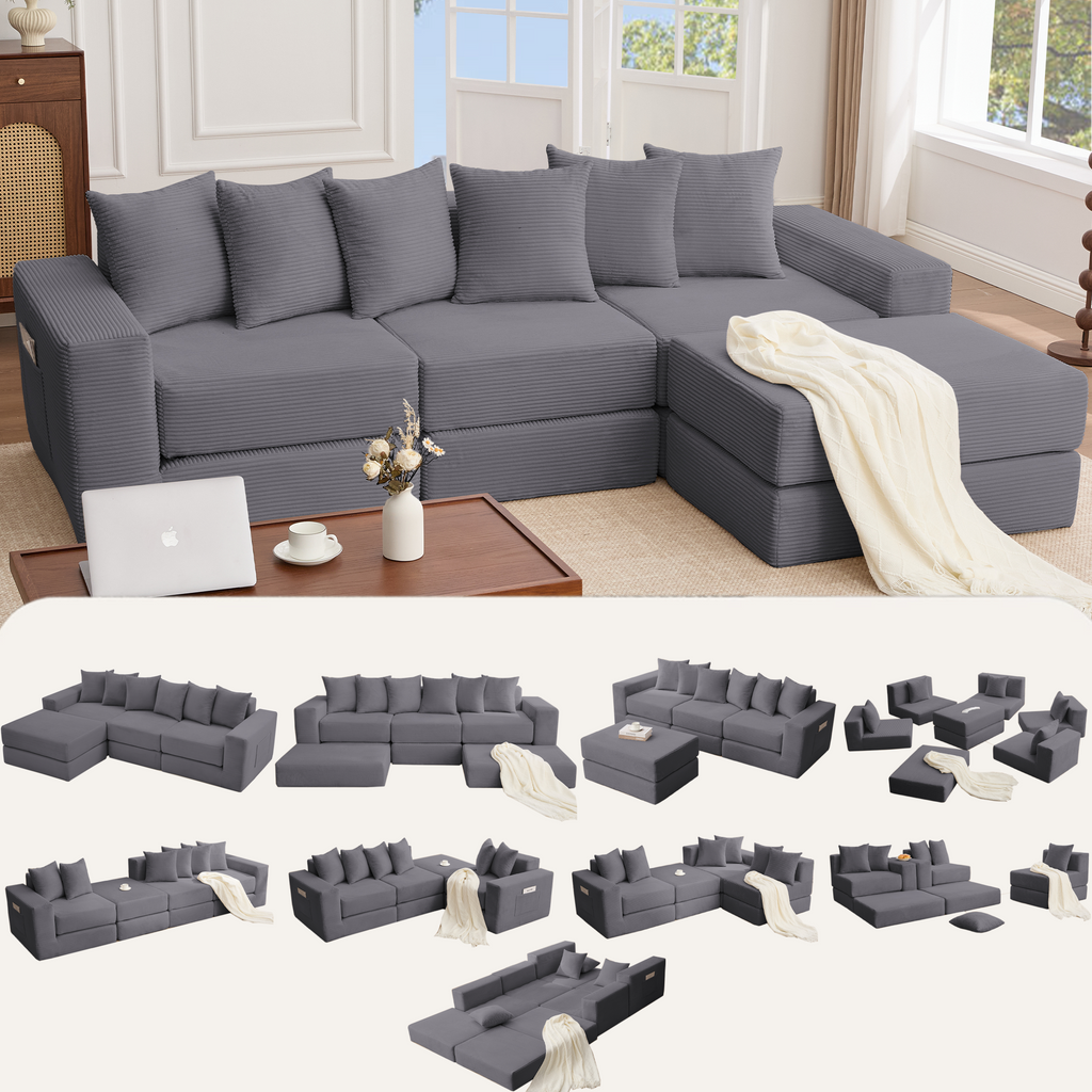 [NEW ARRIVED] [VIDEO PROVIDED]10-in-1 Convertible Sofa Sectional
