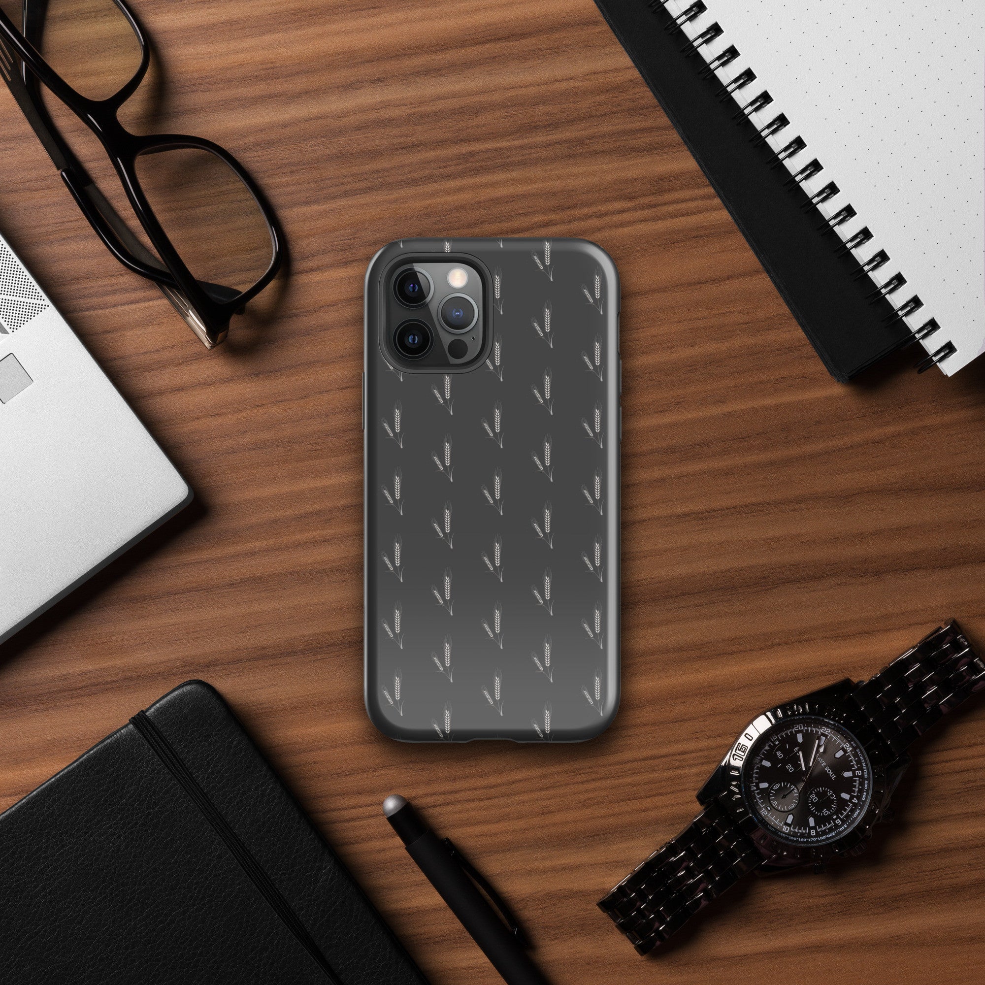 Grano Pattern Tough Case for iPhone® - Dark Grey-5