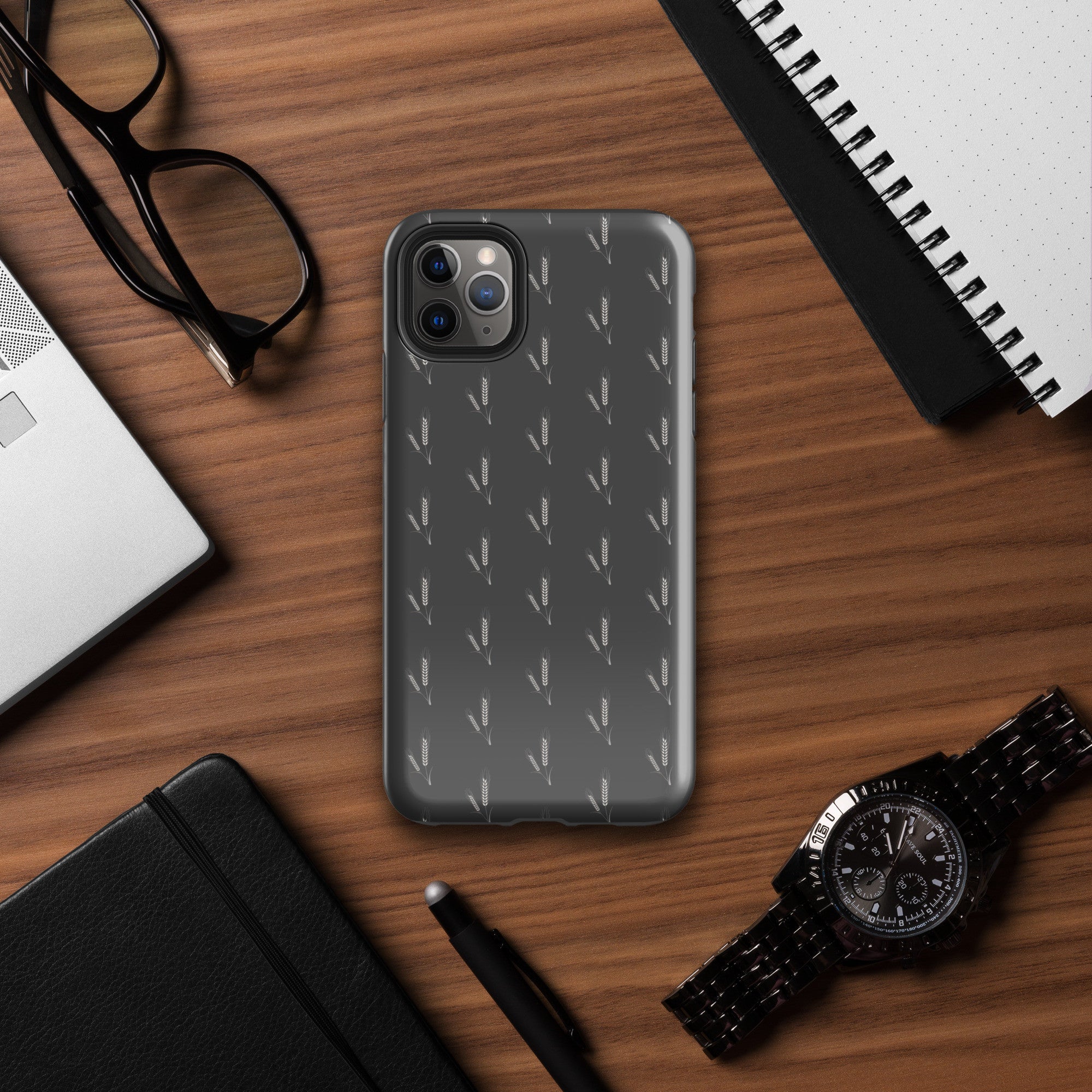 Grano Pattern Tough Case for iPhone® - Dark Grey-2