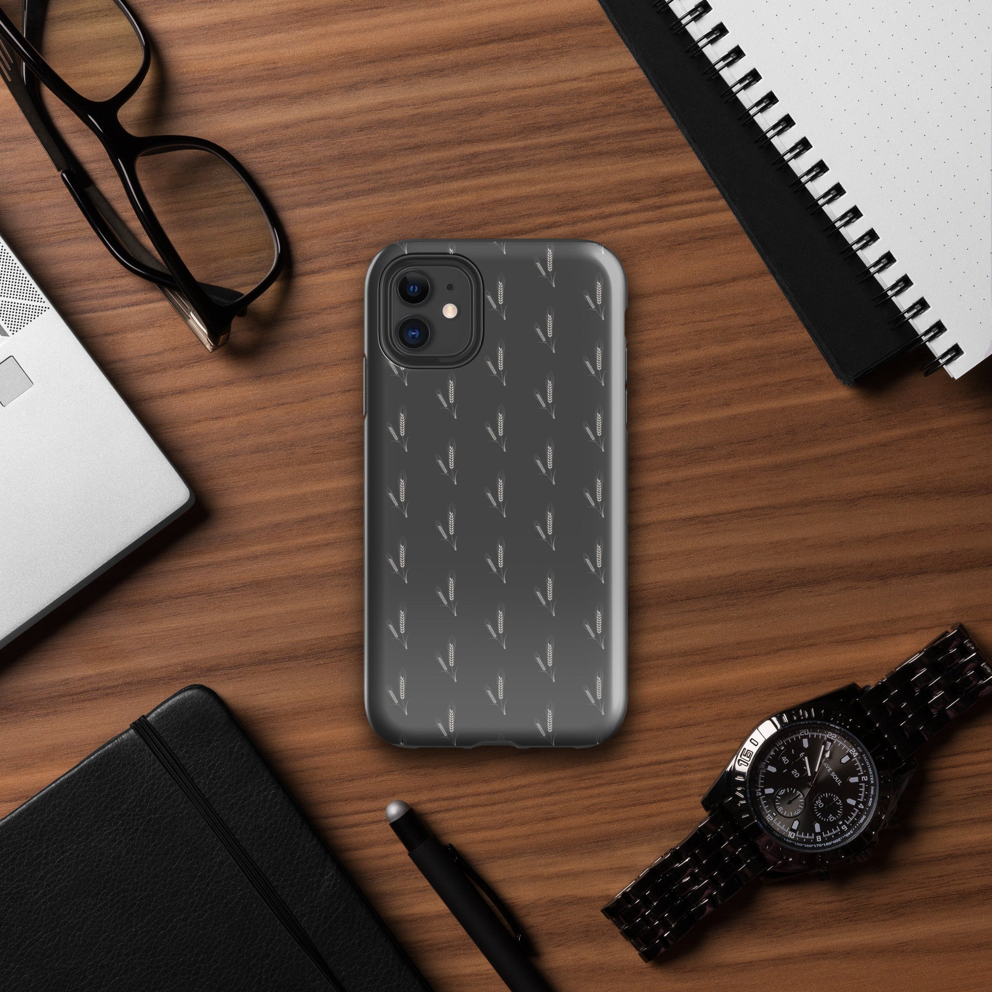 Grano Pattern Tough Case for iPhone® - Dark Grey-0