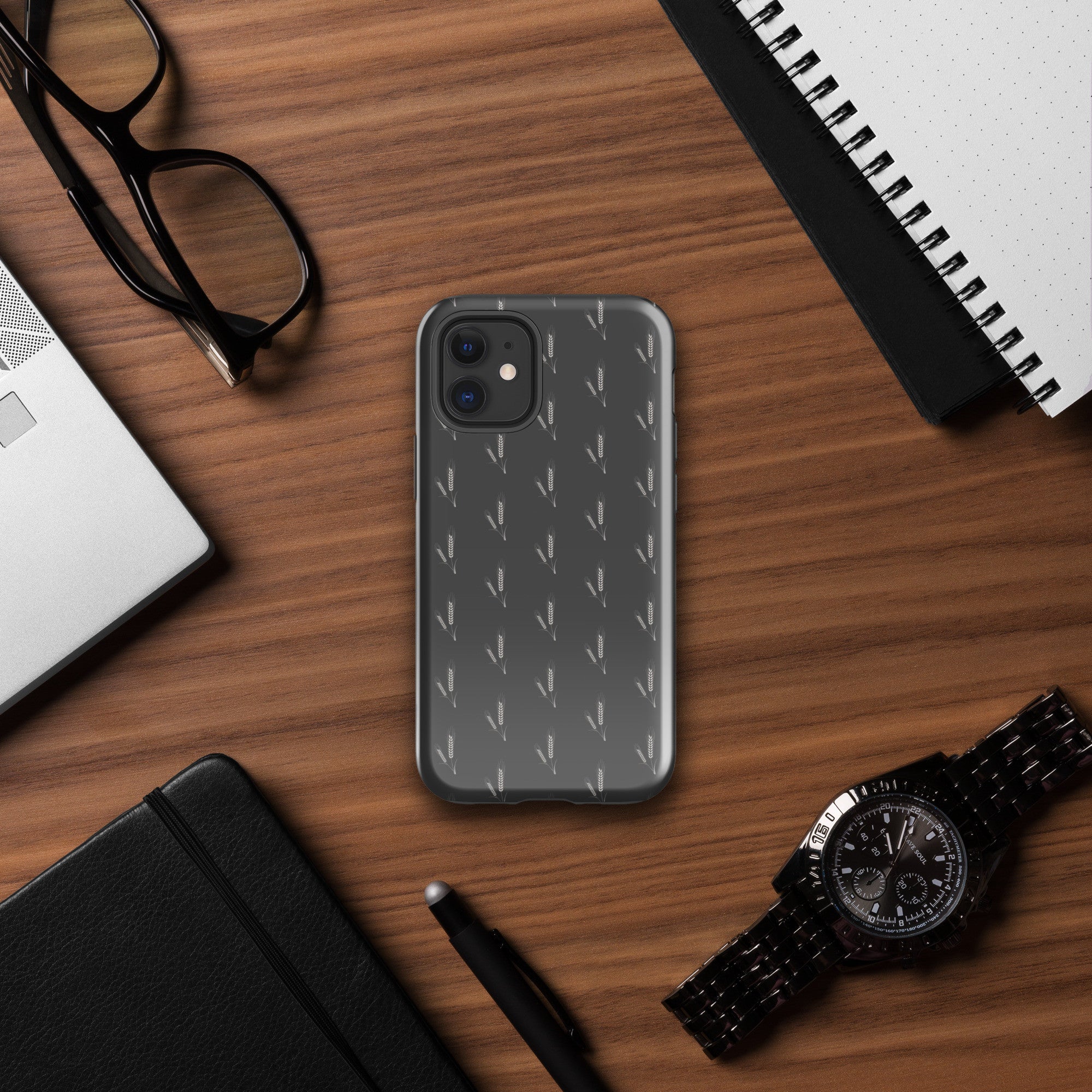 Grano Pattern Tough Case for iPhone® - Dark Grey-3