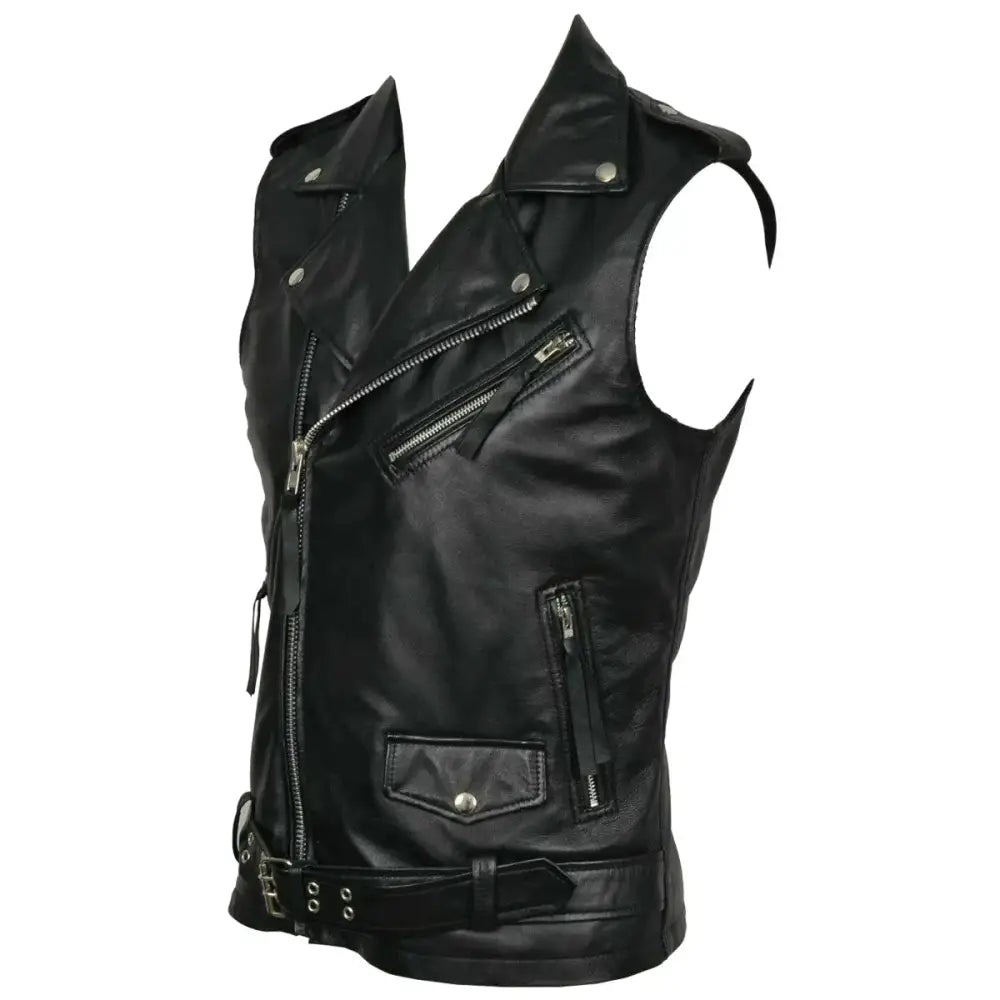 Mens Leather Fashion Vest-2